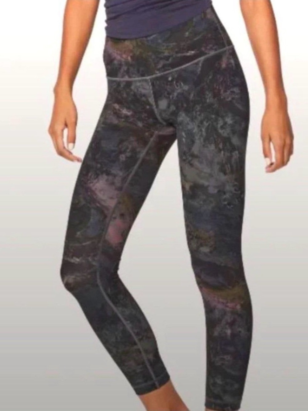 LULULEMON Leggings Marbled Dark Multi Athletic Walking Running Pockets Workout 4